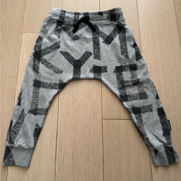Nununu Gray and Black Graphic Sweatpants - Picture 1 of 2